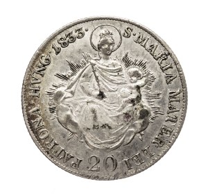 Austria, Francis II (I), 20 krajcars 1833 B, Kremnica