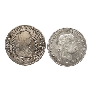 Węgry, Maria Teresa, Ferdynand I, zestaw: 20 krajcarów 1770 B E.V.M-D., 1840 B, Kremnica