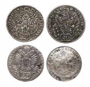 Austria, set of 4 20-carat coins 1771, 1774, 1803, 1847