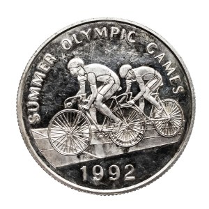 Jamajka 25 dolarów, 1992, Olimpiada w Barcelonie, kolarstwo.