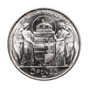 Węgry, 5 pengö, 1943 BP, Budapeszt