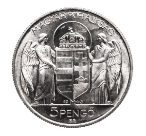 Hungary, 5 pengö, 1943 BP, Budapest