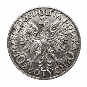 Polska, II Rzeczpospolita, 10 złotych 1932, Głowa Kobiety, Londyn