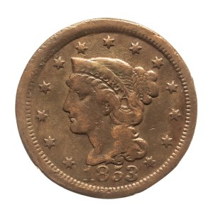 United States of America (USA), 1 cent 1853 (Liberty Head), Philadelphia
