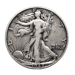 Stany Zjednoczone Ameryki (USA), 1/2 dolara, Liberty walking, 1942, Filadelfia.