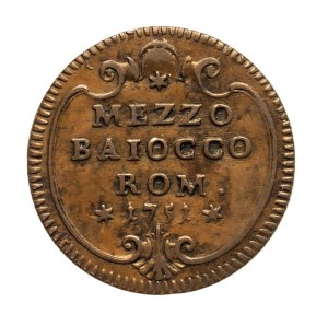 Vatican City, Church State, Benedict XIV, 1/2 baiocco 1751, Rome