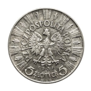 Polska, II Rzeczpospolita, 5 złotych 1936, Piłsudski, Warszawa