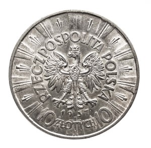 Poland, Second Republic, 10 zloty 1937 Pilsudski, Warsaw