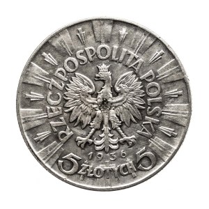 Polska, II Rzeczpospolita, 5 złotych 1936, Piłsudski, Warszawa
