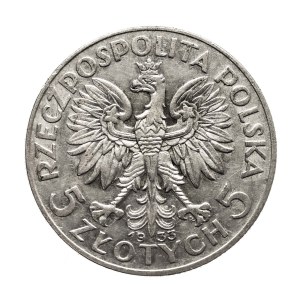 Polska, II Rzeczpospolita, 5 złotych 1933, Głowa kobiety, Warszawa
