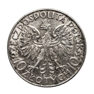 Polska, II Rzeczpospolita, 10 złotych 1932, Głowa Kobiety, Londyn