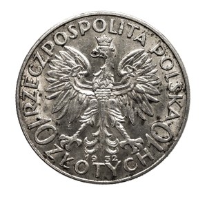 Poland, Second Republic, 10 zloty 1932, Head of a Woman, London