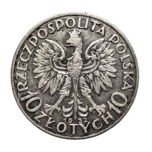 Polska, II Rzeczpospolita, 10 złotych 1932, Głowa Kobiety, Londyn