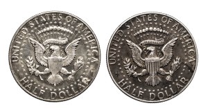 United States of America (USA), set of 2 silver half dollars 1964.