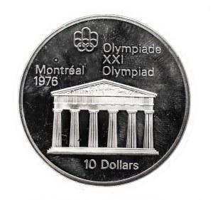 Canada, Elizabeth II, $10 1974 Montreal Olympics, Temple of Zeus