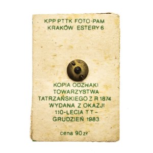 Polska, Kopia odznaki Towarzystwa Tatrzańskiego z 1874 roku, 110-lecie T. T. 1983