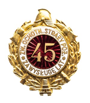 Poland, TSO firefighter badge for seniority 45