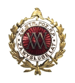 Poland, Second Republic, Polish firefighter badge for service 30 years