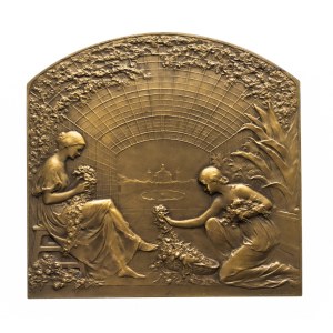 Belgia, plakieta - Wystawa Światowa 1913 w Gandawie - art nouveau