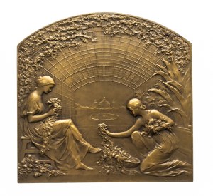 Belgium, plaque - World Exhibition 1913 in Ghent - art nouveau