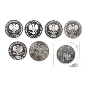 Polska, zestaw srebrnycvh monet kolekcjonerskich 1975-2006
