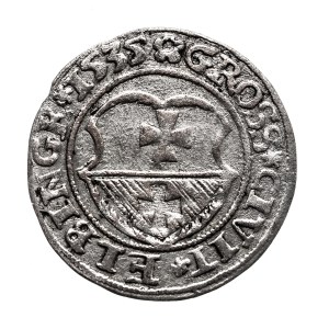 Polska, Zygmunt I Stary, grosz 1535, Elbląg, ELBINGK rzadkość