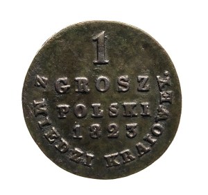 Kingdom of Poland, Alexander I, 1 grosz 1823 I.B., from domestic copper, Warsaw