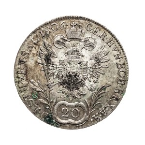 Austria, Franciszek II, 20 krajcarów 1806 A, Wiedeń (2)