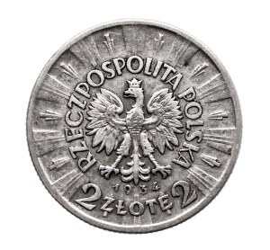 Poland, Second Republic, 2 zloty 1934 Pilsudski, Warsaw