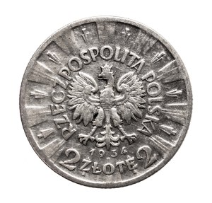 Poland, Second Republic, 2 zloty 1934 Pilsudski, Warsaw