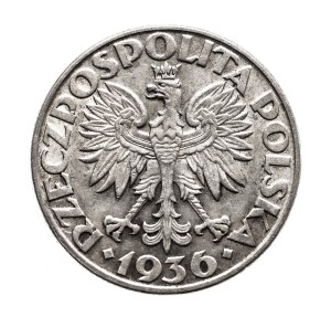 Poland, Second Republic, 2 zloty 1936 Sailing ship, Warsaw