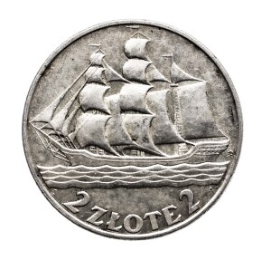Poland, Second Republic, 2 zloty 1936 Sailing ship, Warsaw