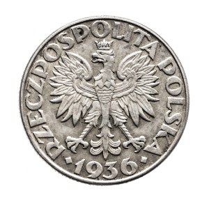 Poland, Second Republic, 2 zloty 1936 Sailing ship, Warsaw
