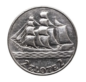 Poland, Second Republic, 2 zloty 1936 Sailing ship, Warsaw