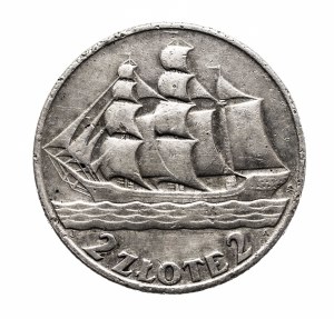 Poland, Second Republic, 2 zloty 1936 Sailing ship, Warsaw