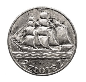Poland, Second Republic, 2 zloty 1936 Sailing ship, Warsaw