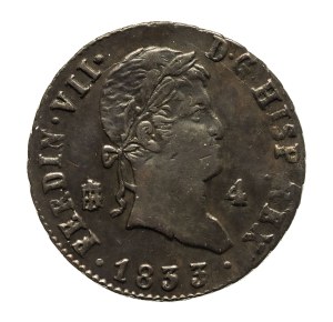 Spain, Ferdinand VII, 4 maravedi, 1833 Segovia