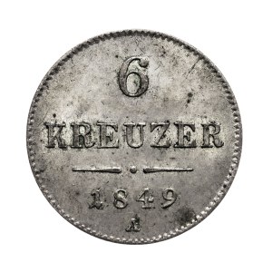 Austria, Franciszek Józef I, 6 krajcarów 1849.