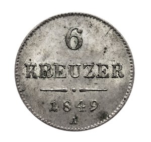 Austria, Franz Joseph I, 6 krajcars 1849.