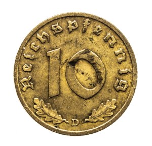 Germany, Third Reich, 10 Reichspfennig 1939 D, Munich