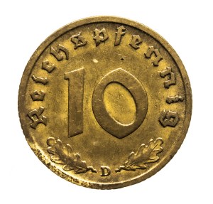 Germany, Third Reich, 10 Reichspfennig 1938 D, Munich