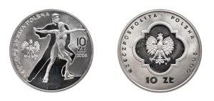 Poland, the Republic of Poland since 1989, coin set: 10 gold 2000 - Great Jubilee of the Year 2000 and 10 gold 2006 - XX Olympic Winter Games Turin 2006.