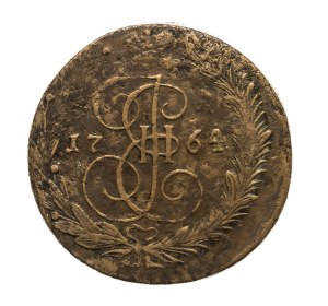 Russia, Catherine II, 5 kopecks 1764 EM, Yekaterinburg