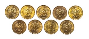 Poland, Republic of Poland since 1989, set of 1 penny 1991-1992, 9 pieces