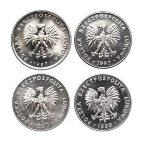 Poland, PRL, set of 10 zloty and 20 zloty 1987-1990, 4 pieces