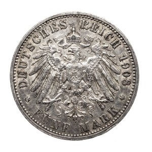 Niemcy, Cesarstwo Niemieckie, Prusy, 5 marek 1908 A, Berlin