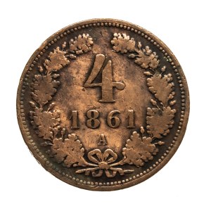 Austria, Franciszek Józef I, 4 krajcary 1861 A, Wiedeń