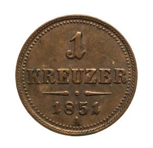 Austria, Franz Joseph I, 1 krajcara 1851 A, Vienna