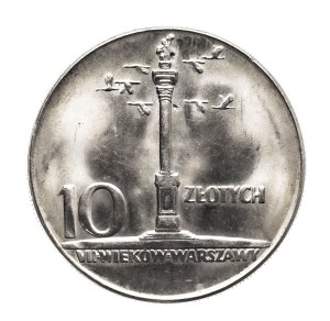 Poland, People's Republic of Poland, 10 zloty 1965, Sigismund's Column.