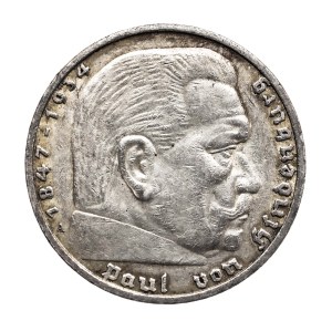 Germany, Third Reich, 5 Marks 1936 A, Hindenburg.